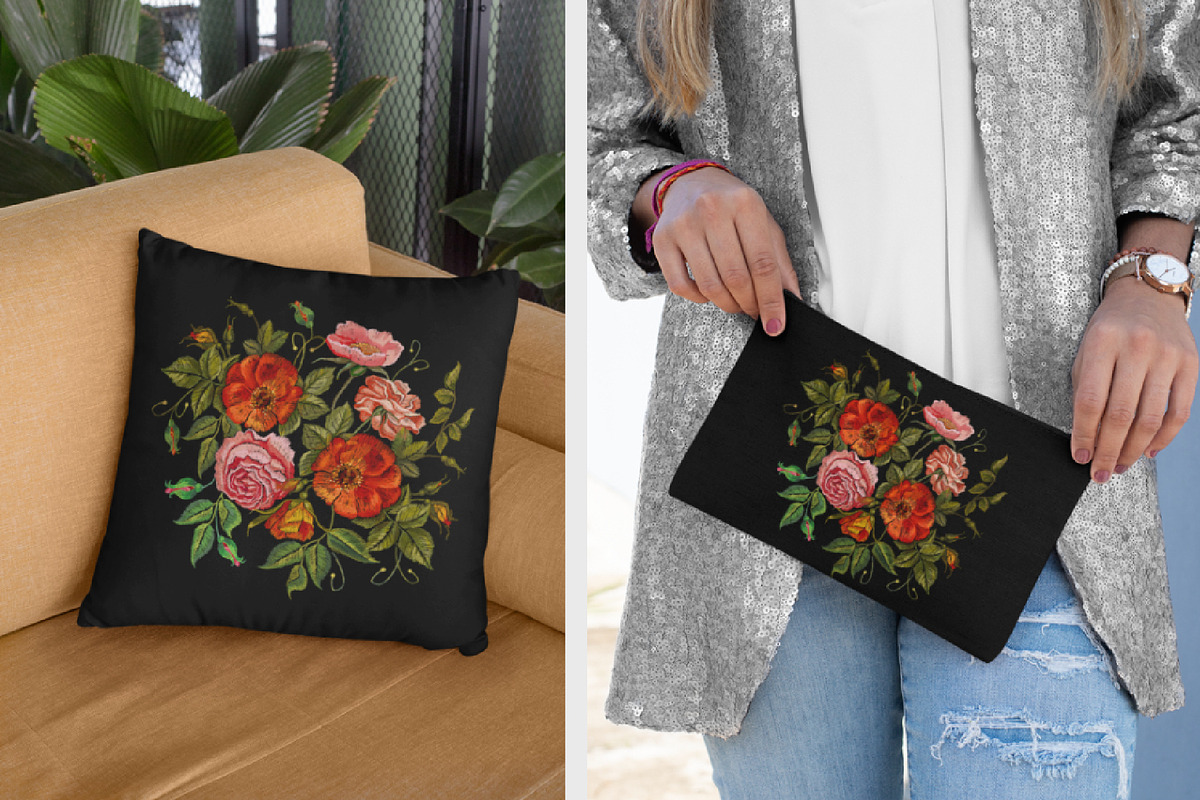 Embroidery roses and peonies, an Illustration by Matrioshka (Photo 7 of 9)