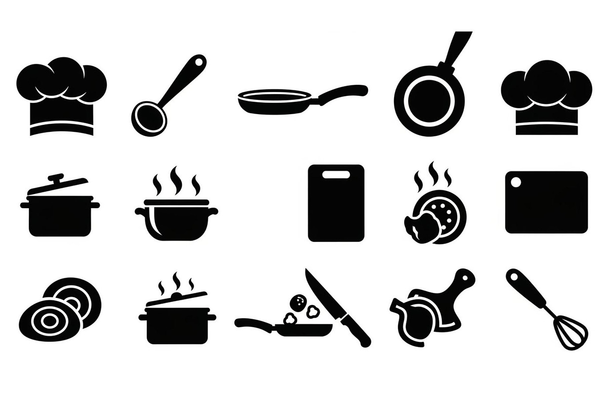 Kitchen Cooking Icon Vector Bundle, an Illustration by jahid234 (Photo 24 of 51)