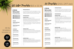 Teacher Resume Template / CV - Lydia