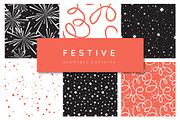Festive Seamless Patterns Set, a Pattern Graphic by Curly_Pat (Thumbnail 1 of 5)