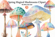 Spring Magical Mushrooms Clipart, an Illustration by Designworld (Thumbnail 1 of 5)