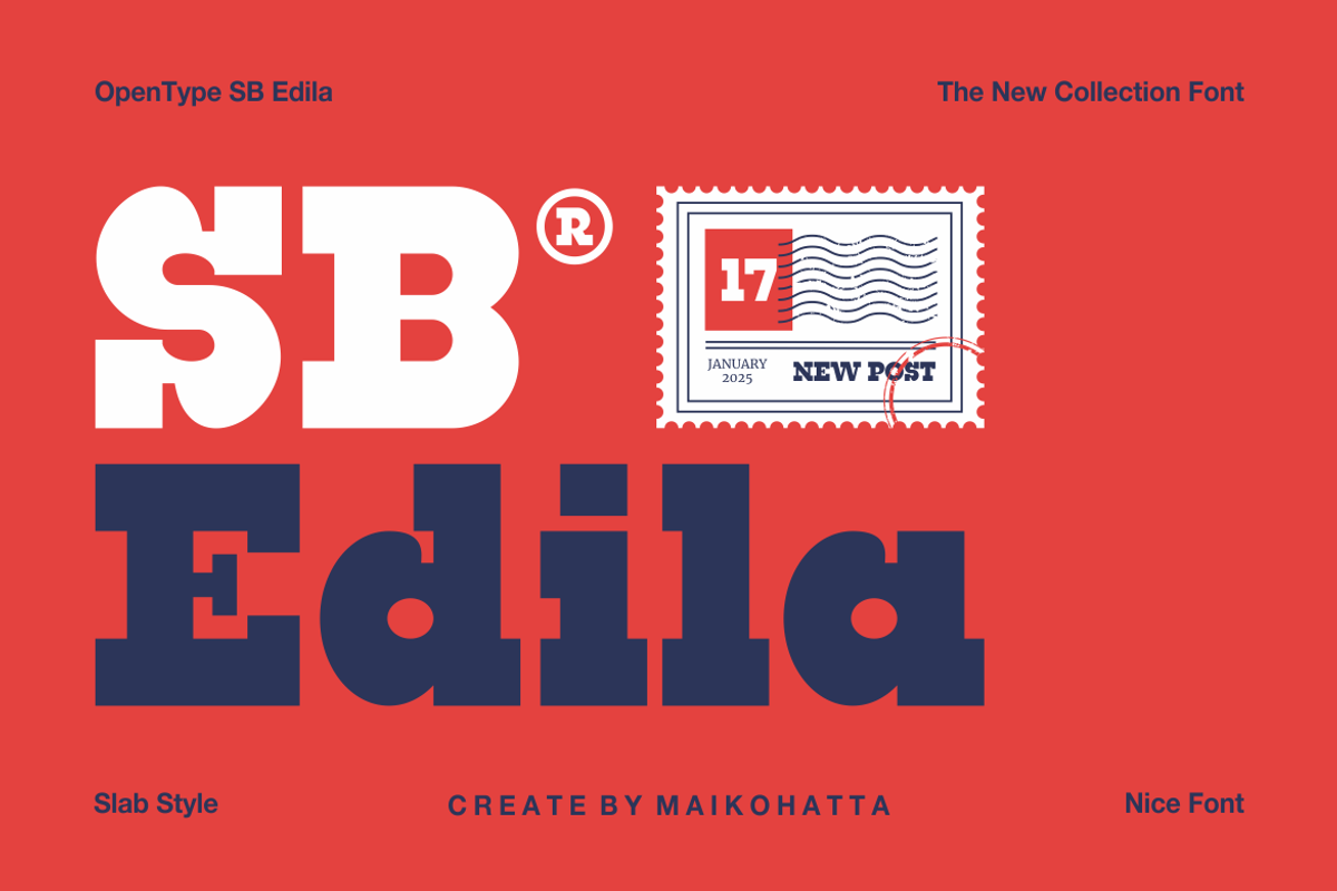 SB Edila - Modern Slab Serif Font, a Serif Font by MaikoHatta (Photo 1 of 9)