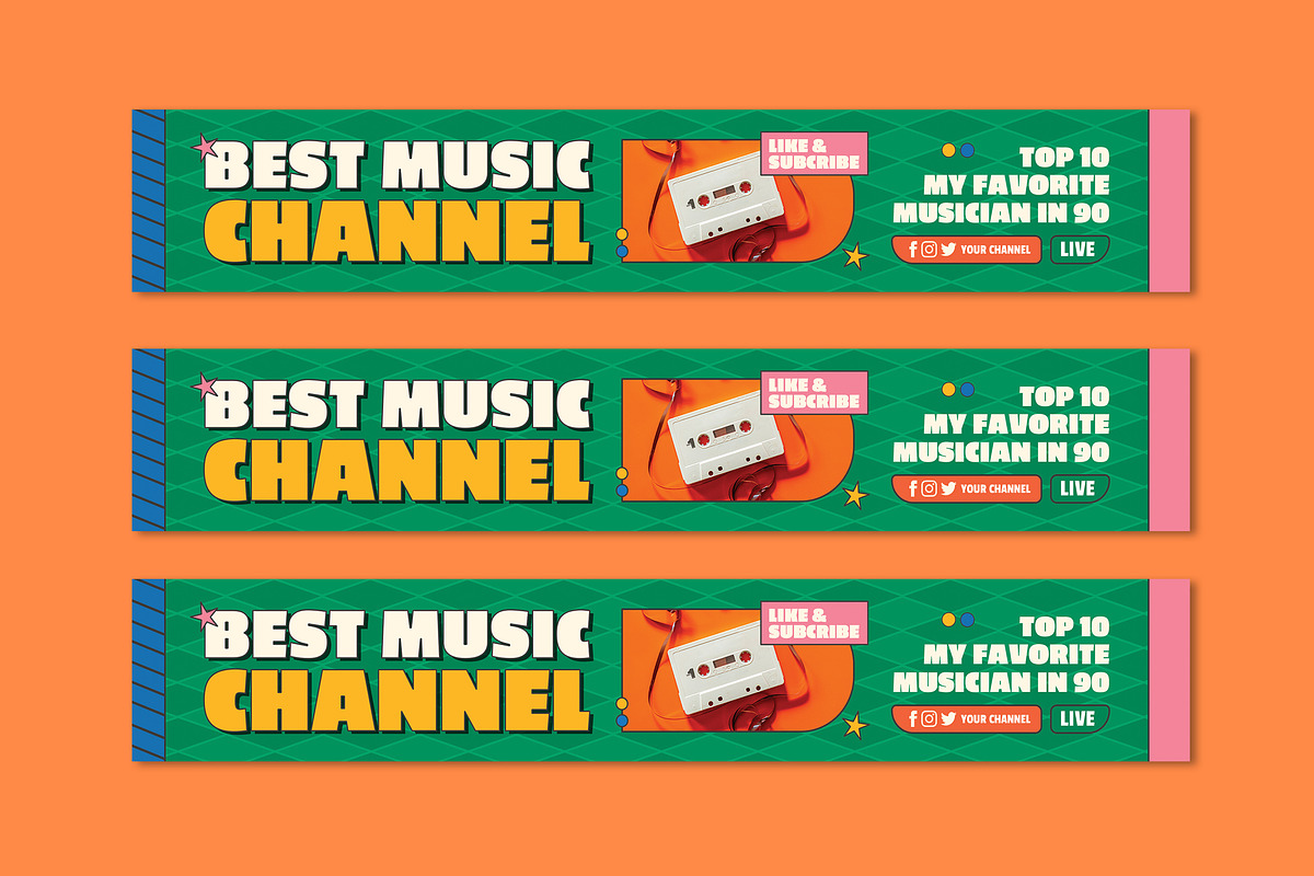 Youtube Channel Music, a Social Media Template by Vibesteam