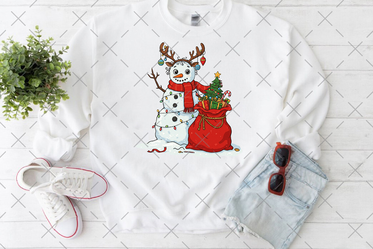 Funny snowman png, Christmas snowman, an Illustration by Craft Nest (Photo 6 of 6)