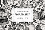 Hand-Drawn Soap Making Vector Set, a Healthcare Illustration by Yevheniia (Thumbnail 1 of 11)