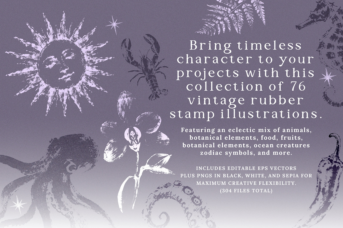 Vintage Rubber Stamps Clip Art Set, an Object Graphic by Paper Flowers Studio (Photo 2 of 7)