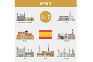 Famous Places Spain Cities. Set 2