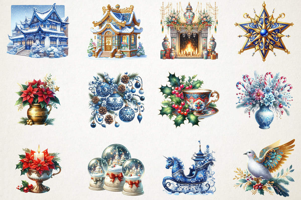 Christmas Chinoiserie Sublimation PN, an Illustration by RobertsArt (Photo 7 of 7)