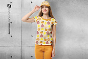 Women's Tshirt With Cap Mockup, a Shirt Mockup by Designertale (Thumbnail 6 of 12)