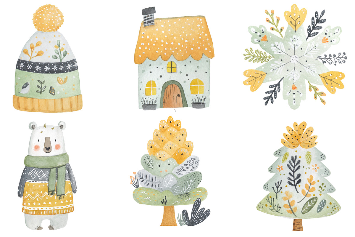 Scandinavian Watercolor Christmas, an Illustration by Designworld (Photo 5 of 5)