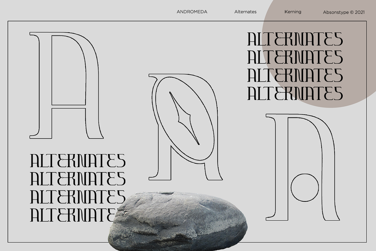 Andromeda Unique Display Typeface, a Serif Font by Absonstype (Photo 10 of 11)