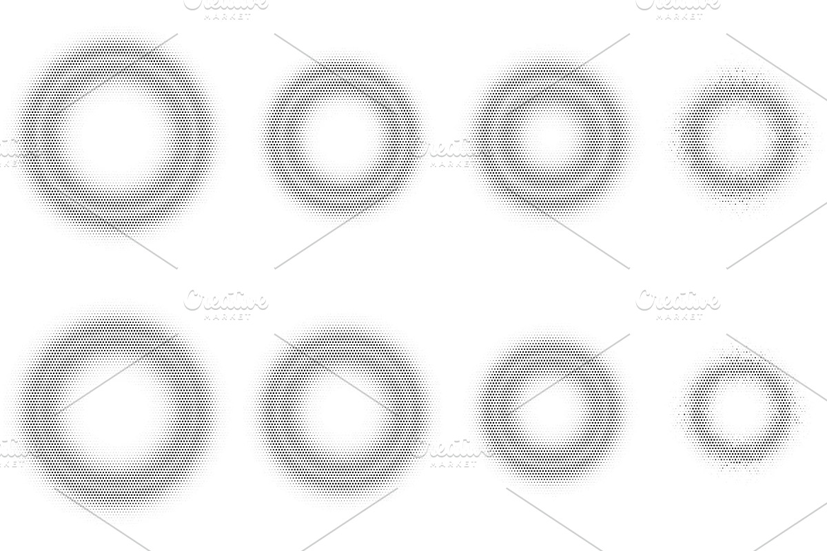 Geometric Halftone Frames Vol. 2, an Object Graphic by sivVector (Photo 2 of 4)