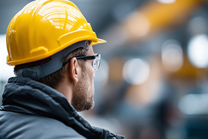 Construction worker in yellow hard, an Industrial Photo by MistyDay