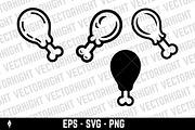 Cooked chicken leg, an Icon by Vectorhight (Thumbnail 1 of 3)