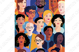People Group Crowd Diversity, a Person Illustration by Christos Georghiou