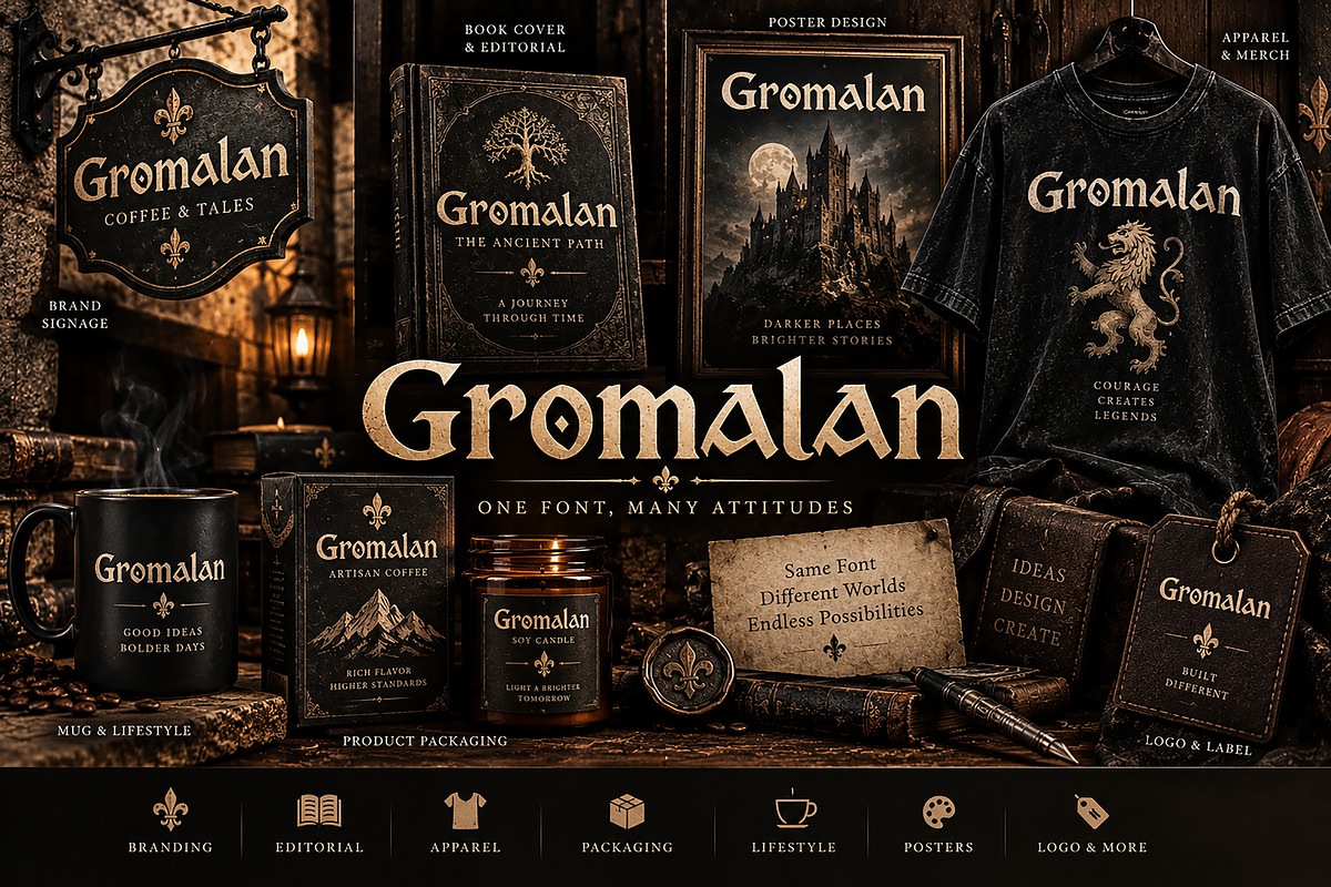 Gromalan — Gothic Blackletter Font, a Blackletter Font by Wow Magic (Photo 2 of 5)