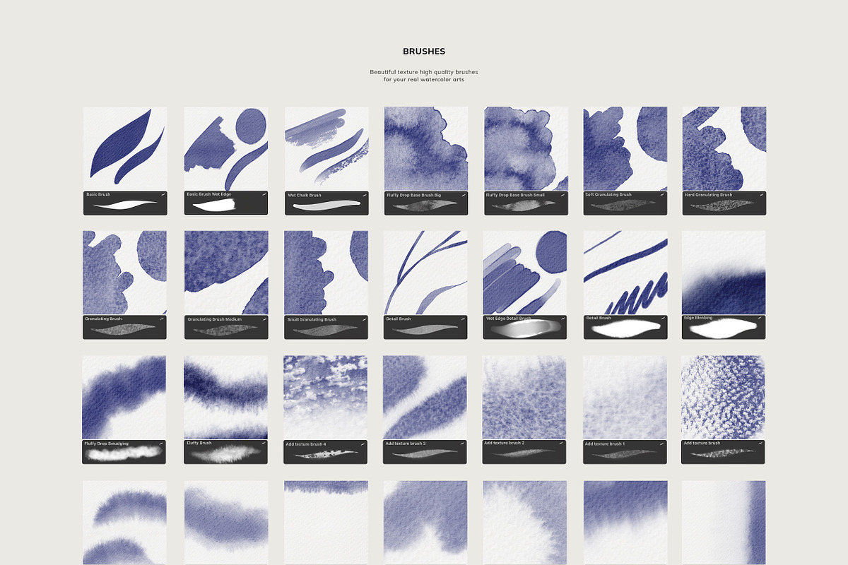 Granulating Watercolor brush set, a Brush Add-On by nathalieclaire (Photo 5 of 10)