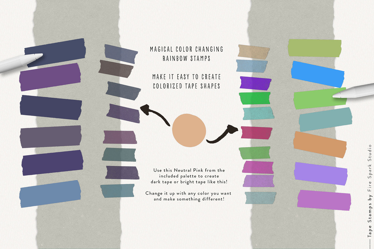 Tape Stamp Brushes for Procreate, a Brush Add-On by Fire Spark Studio (Photo 5 of 6)