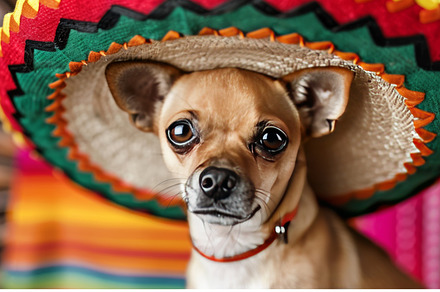 Cute Dogs in Colorful Sombreros, an Abstract Photo by Natalia Klenova's Shop