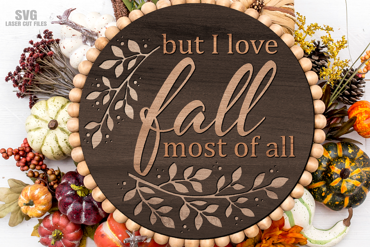 Round Fall Sign SVG Laser Cut Files, a Graphic by Cloud9DesignSVG (Photo 4 of 5)