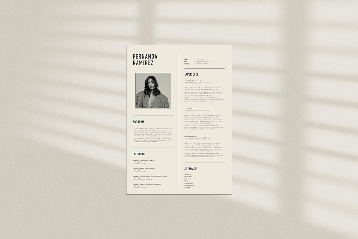COS I Resume - CV - Letter, a Resume Template by Studio Brand (Photo 3 of 5)