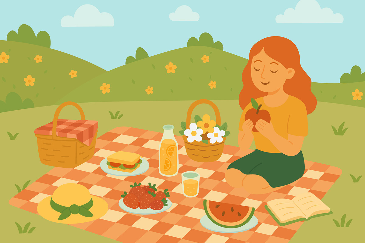 Spring Picnic, a Seasonal Illustration by ananastya (Photo 3 of 10)