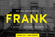 Frank - Display sans with 20 fonts, a Sans Serif Font by Great Scott! (Thumbnail 1 of 8)