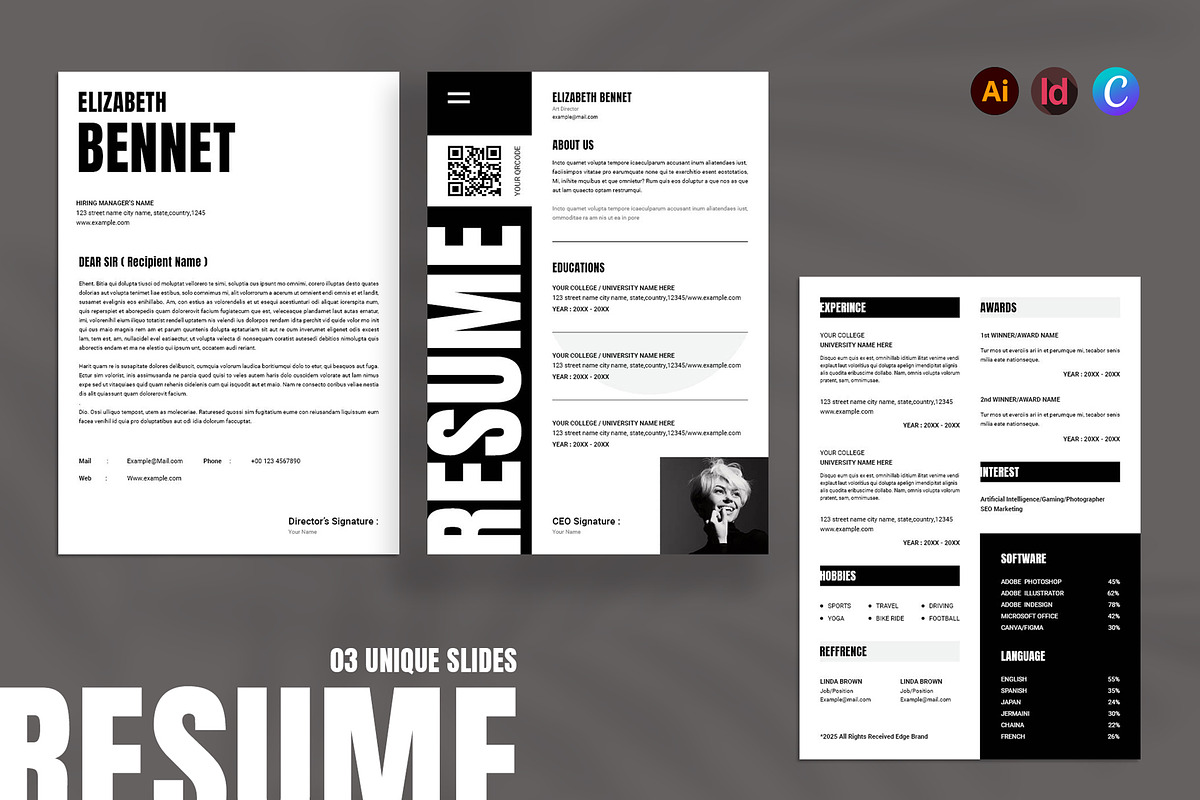 Minimalist Resume Layout, a Resume Template by Seeing-art (Photo 1 of 4)