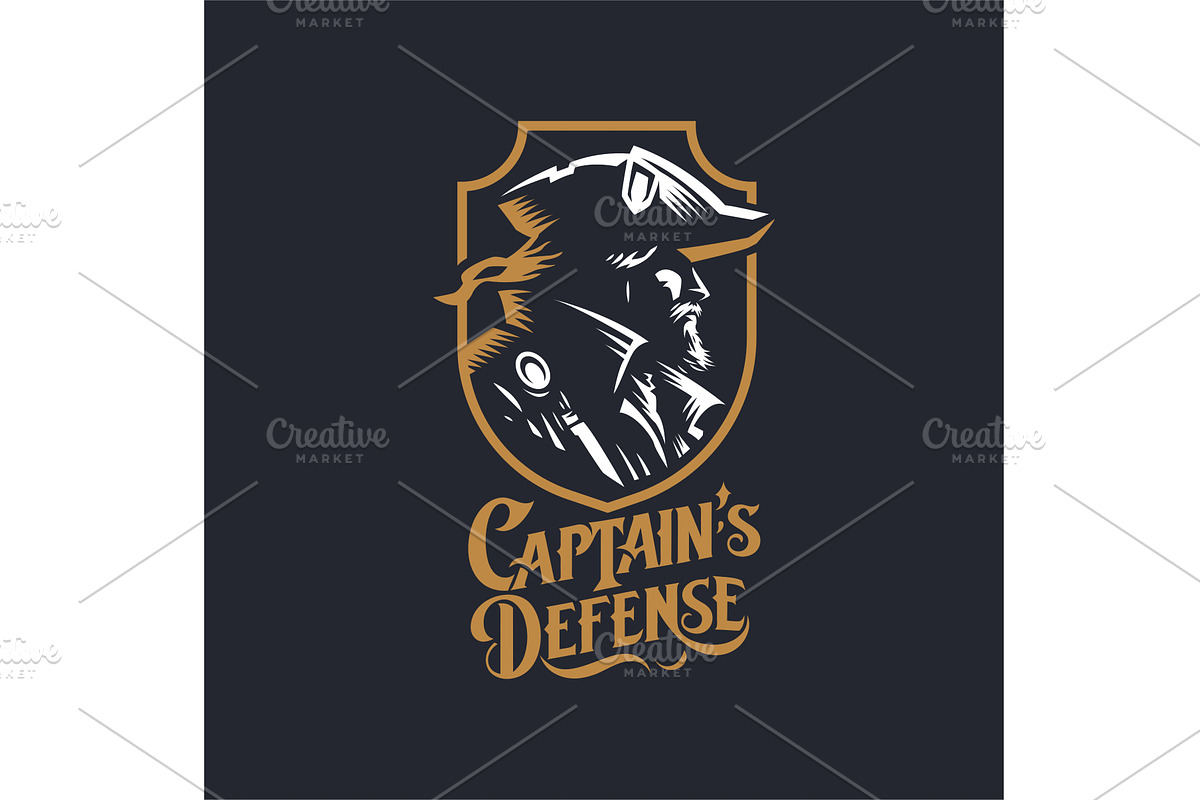lustrate a emblem-style pirate ship, a Person Illustration by Masterlevsha