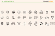 Soccer/Football Outline Icons BUNDLE, an Icon by Sargatal (Thumbnail 3 of 5)