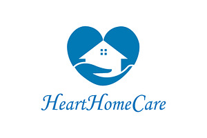 Simple heart, hand and house