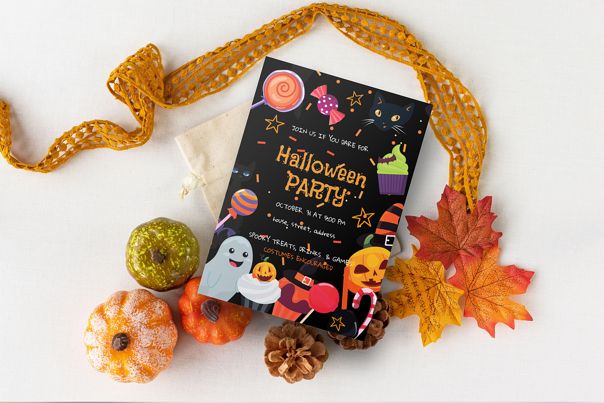 Editable Halloween Invitation Black, an Invitation Template by ForeverPrint (Photo 5 of 7)