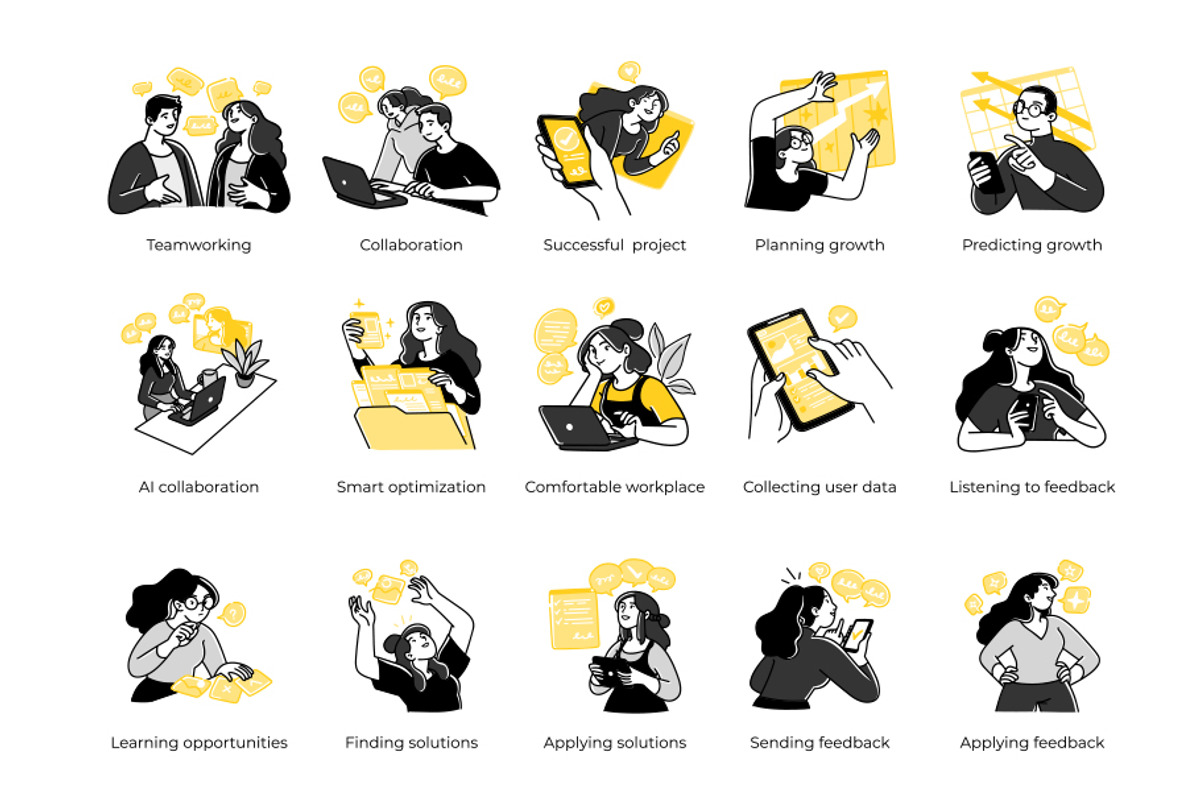 Modern business illustration set, a Person Illustration by StonePic (Photo 4 of 6)