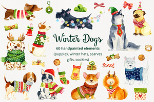 Christmas Dogs & Puppies Clipart