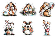 Whimsical Easter Bunny Clipart, an Illustration by Dream Creation (Thumbnail 5 of 6)