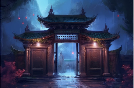 Front entrance gate. Generate Ai, an Architecture Photo by Ylivdesign
