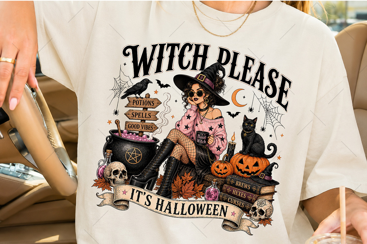 Witch Please It's Halloween PNG, a Seasonal Illustration by OK Design (Photo 4 of 5)