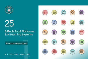 25 EdTech & AI Learning Icons.
