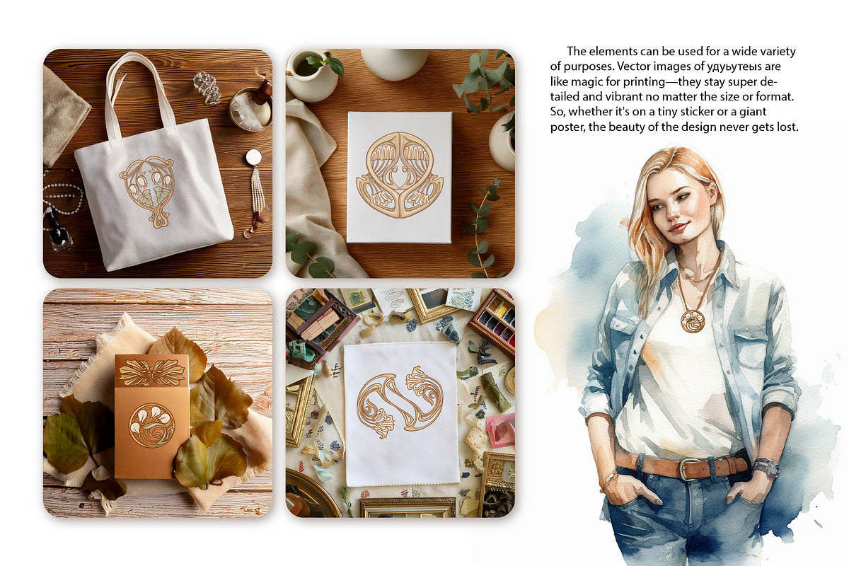 Art Nouveau Decorative Elements Set, an Object Graphic by Elen-Lane (Photo 2 of 3)
