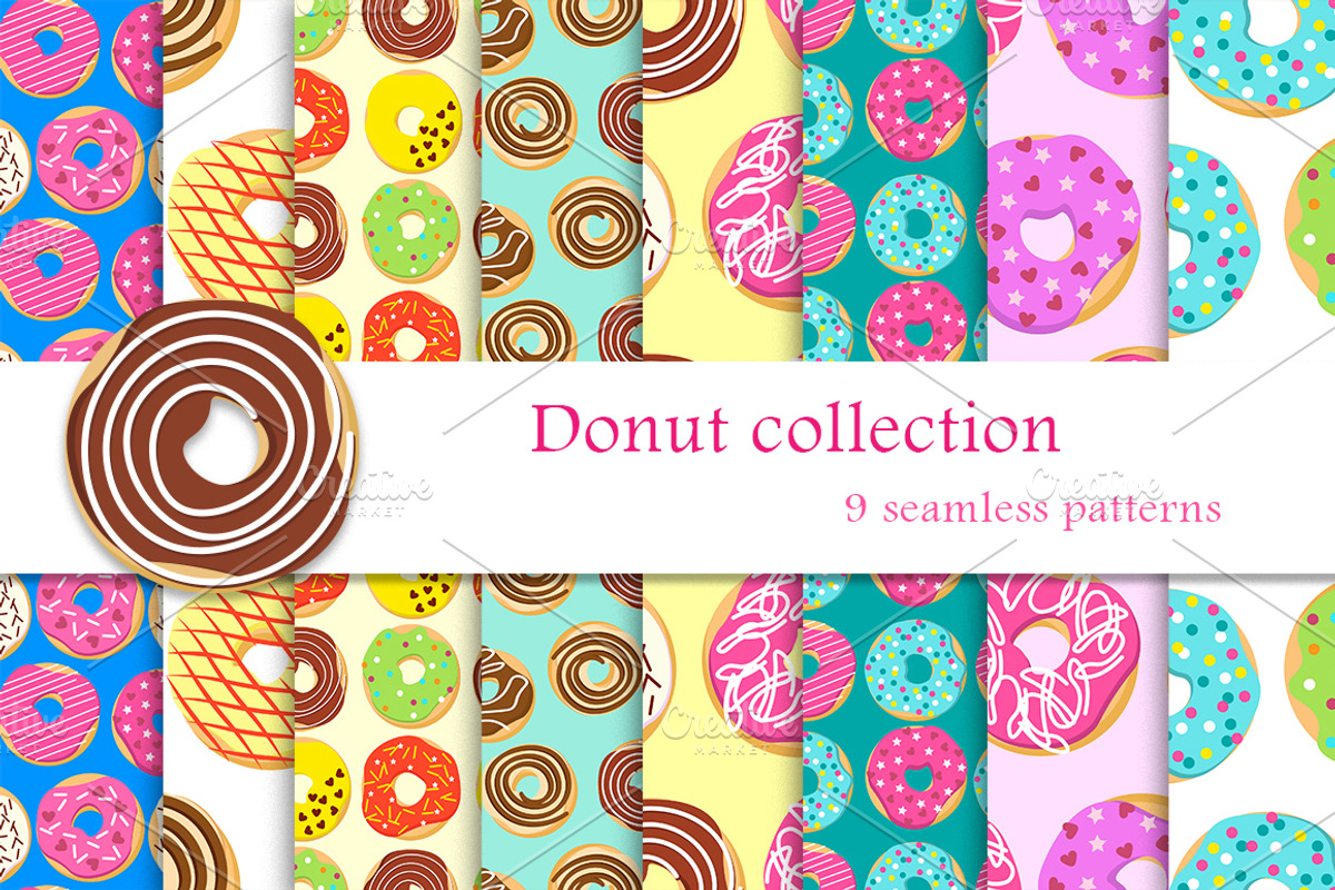 Sweet donuts., a Pattern Graphic by irina_kutuzova (Photo 1 of 6)