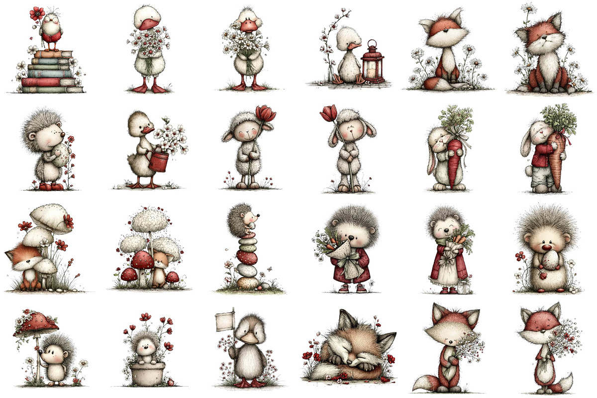 Whimsical Spring Animals Clipart, an Illustration by DreamPrint404 (Photo 3 of 4)