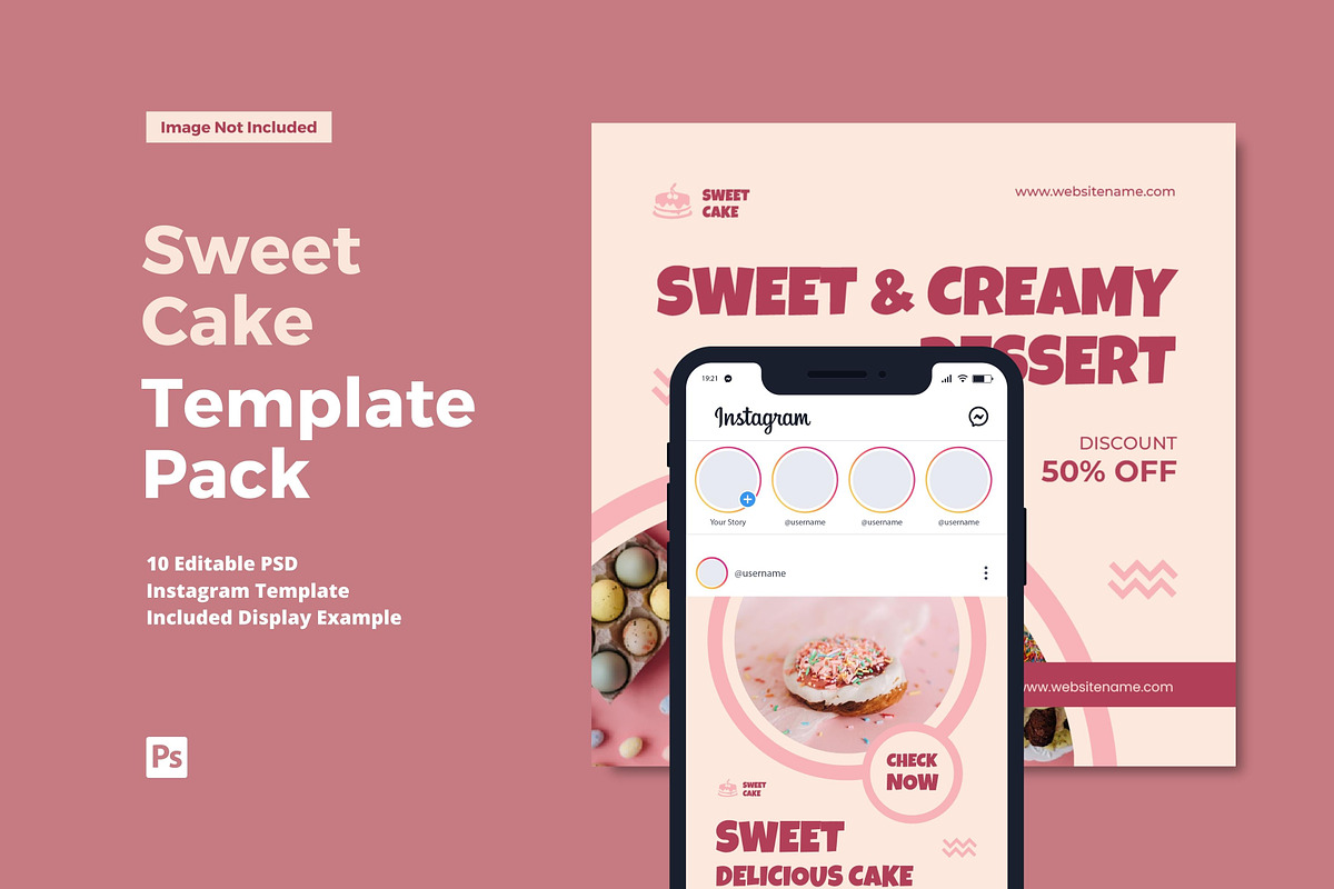 Sweet Cake Instagram Post, a Social Media Template by CavenArt (Photo 1 of 5)