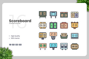 Scoreboard Colored Icons, an Icon by Upnowgraphic