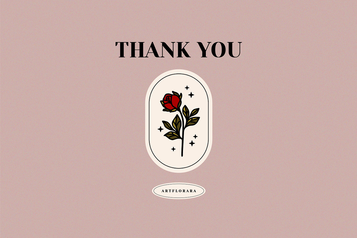 Vintage Dark Flower Lineart Logo Set, an Object Graphic by Artflorara (Photo 8 of 8)