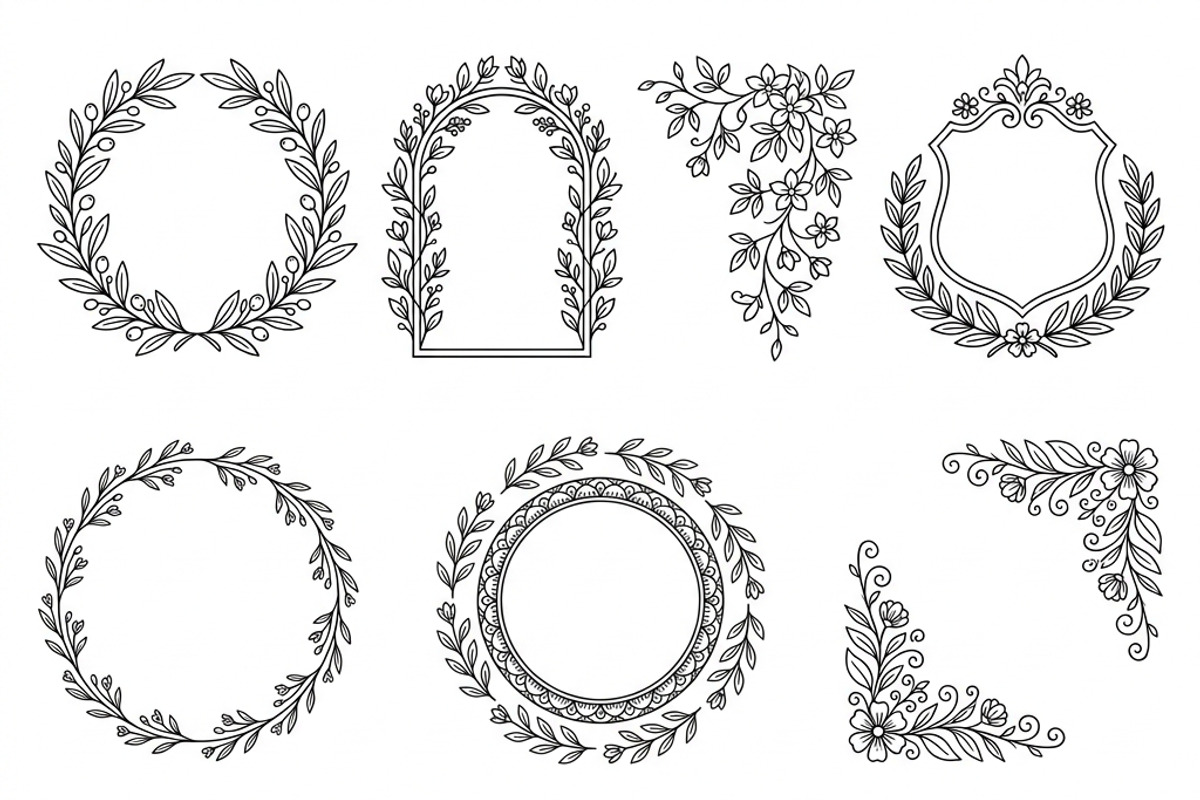 Bundles Set Floral Wedding Icons, an Outline Icon by adenpinkstore (Photo 19 of 44)
