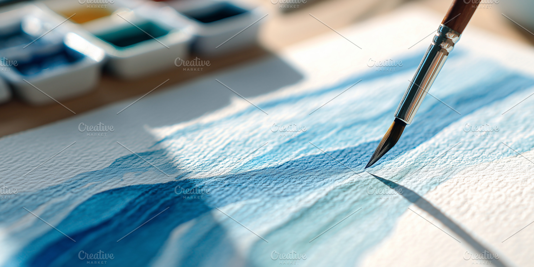 Close up of a watercolor brush paint, an Arts & Entertainment Photo by MistyDay