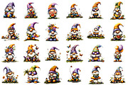 Whimsical Summer Gnome Clipart, an Illustration by designcity5 (Thumbnail 2 of 5)