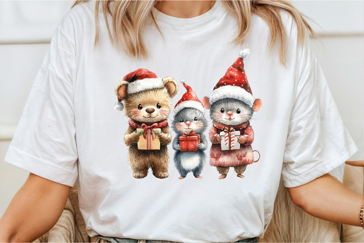 Christmas Teddy And Maus Design PNG, an Animal Illustration by DreamCafeArt (Photo 4 of 6)