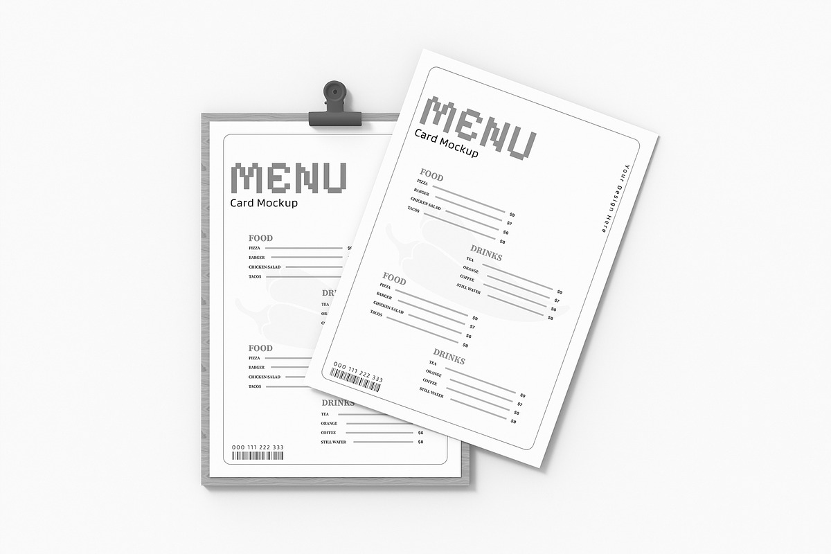Woodboard Menu Card Mockup, a Product Mockup by graphypix (Photo 3 of 4)