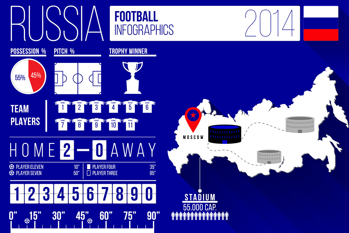 11 Football Infographic Templates, a Presentation Template by Kursat Unsal (Photo 4 of 11)